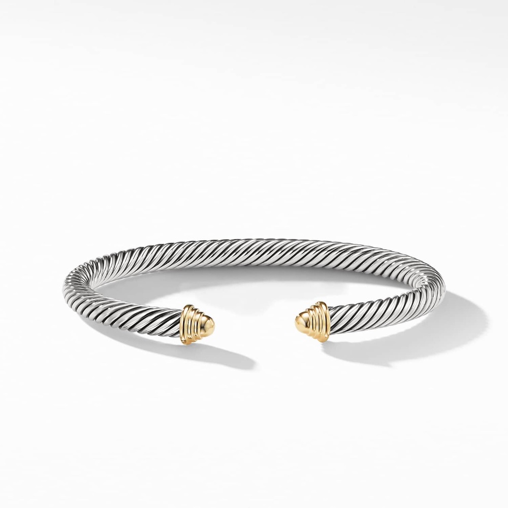 David Yurman Cable Collection  Cable Classics Bracelet with 14K Yellow Gold dome